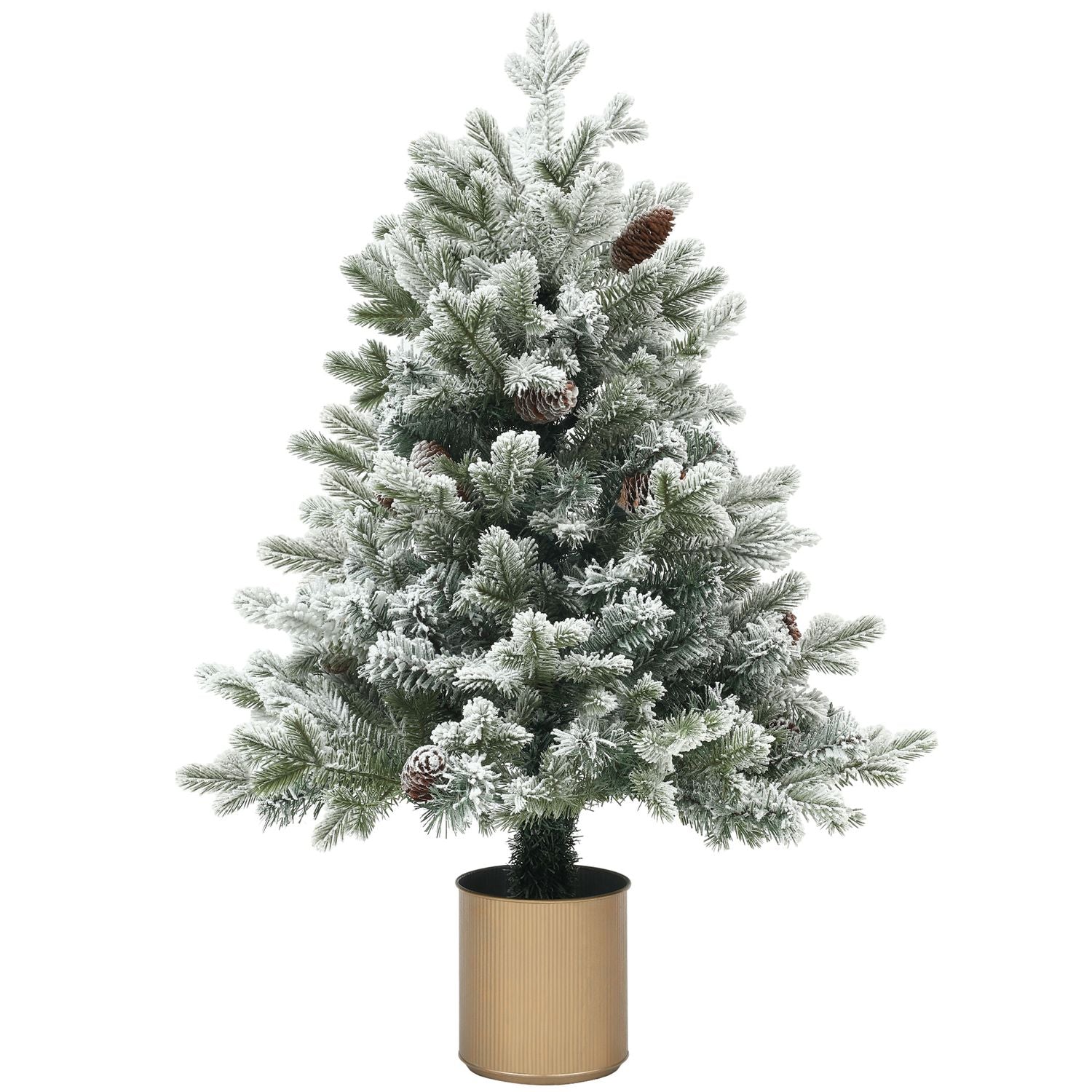 Umělý vánoční stromek, 100cm, zasněžený, nehořlavý
