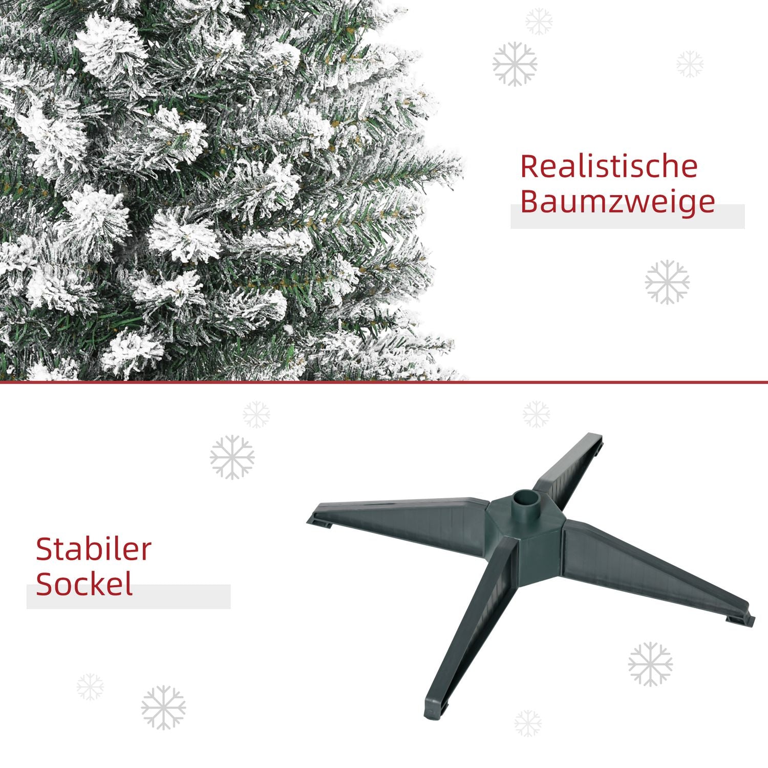 180 cm konstgjord julgran, snöfrostad, 390 tips