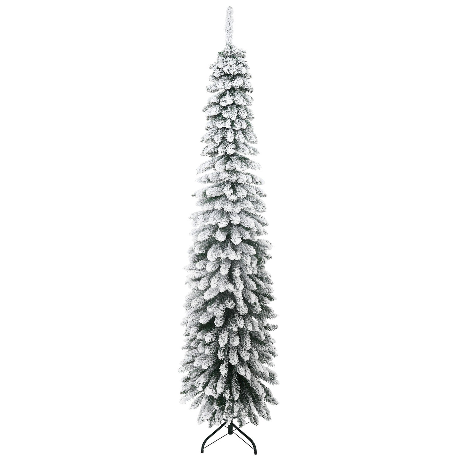 Konstgjord julgran 210cm med snö och metallställ