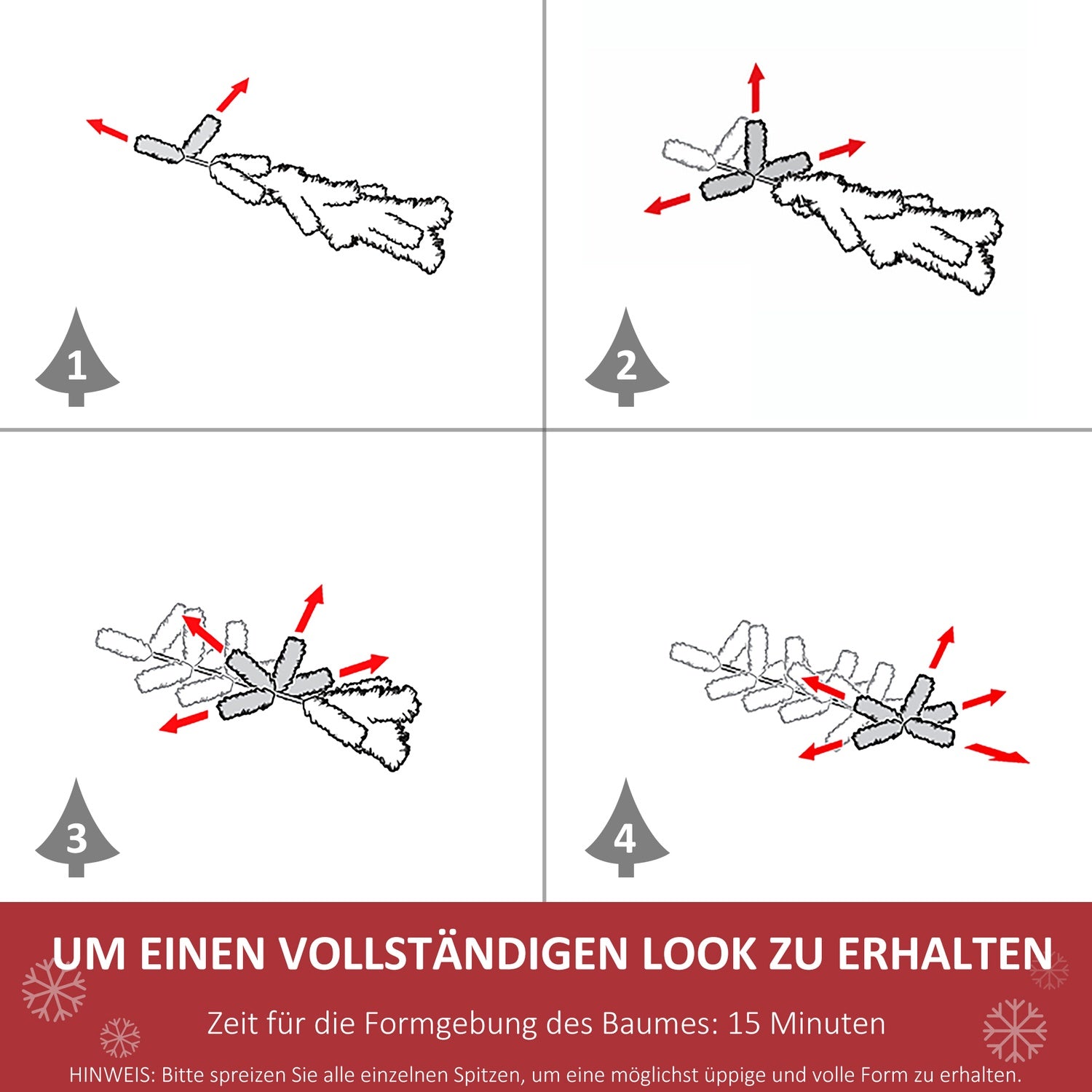 Kunstkerstboom, 2,1 m, realistische kunststof takken