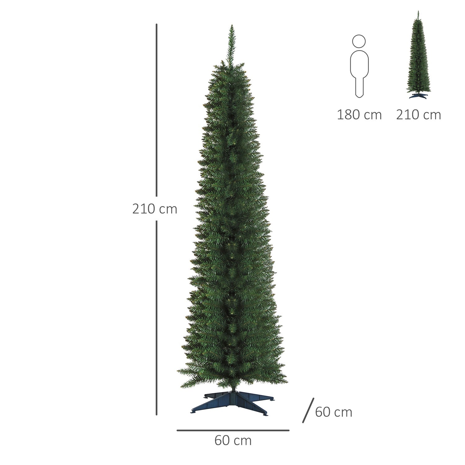 Kunstkerstboom, 2,1 m, realistische kunststof takken