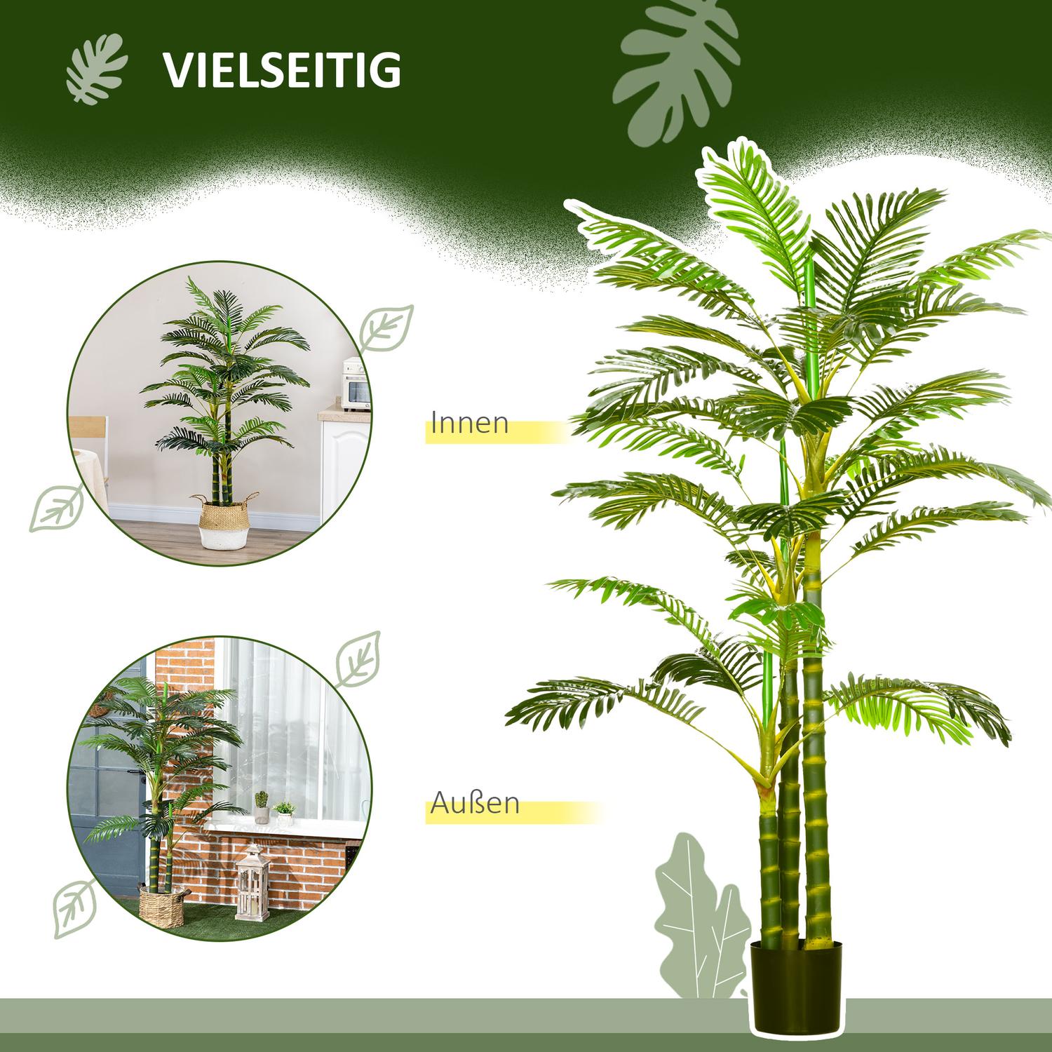 Konstgjord palm 190 cm – Inomhus/Utomhus falsk växt