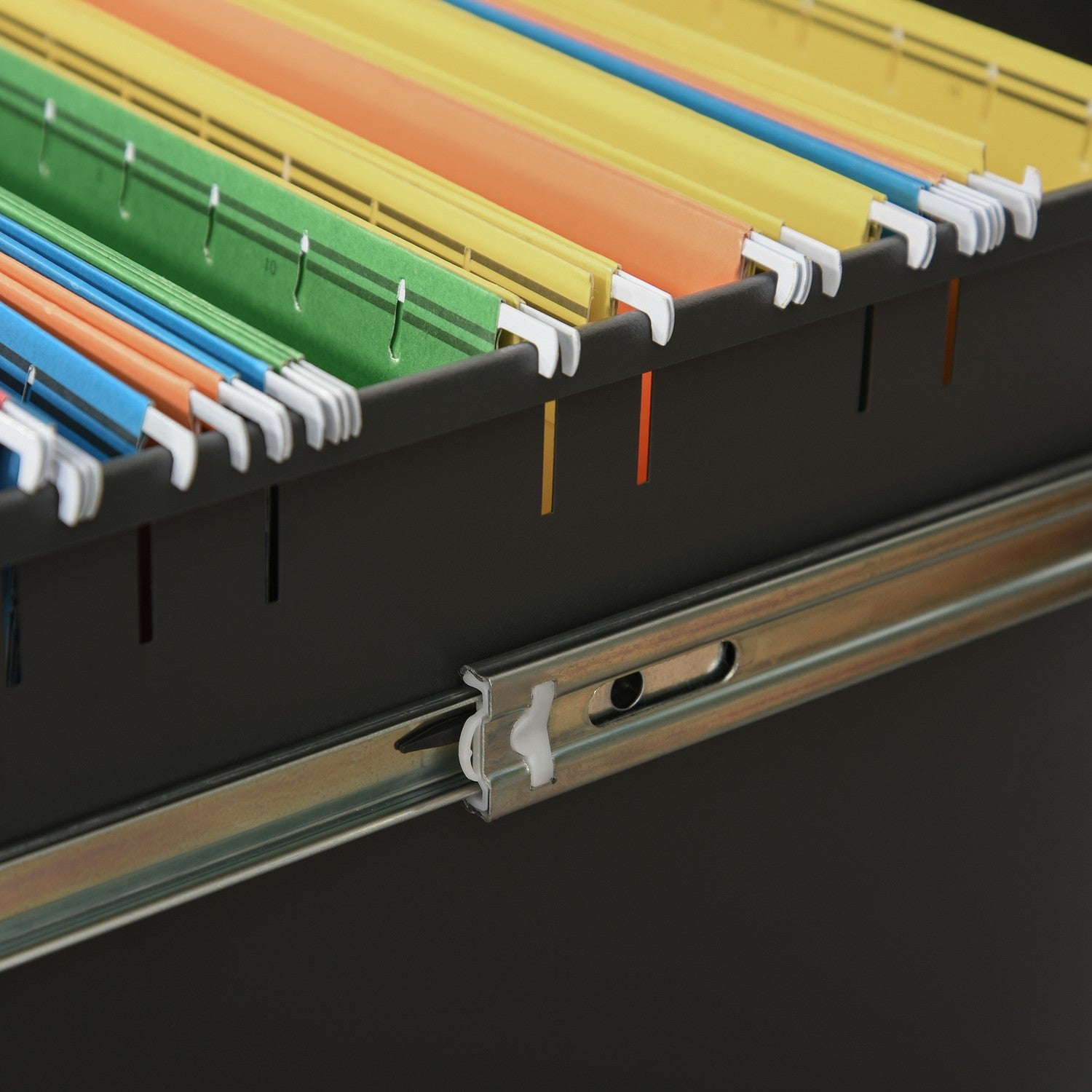 Kontorsskåp med 3 lådor, stål, vit, mobil