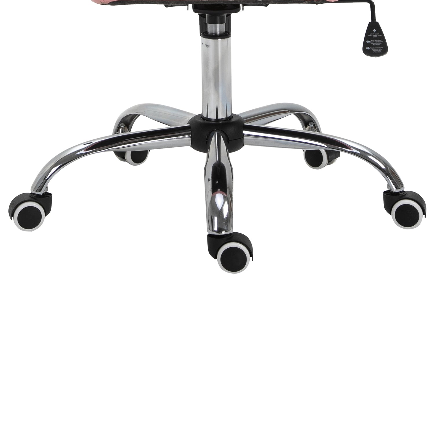 Ergonomisk kontorsstol, rosa PU, vadderat ryggstöd, justerbart