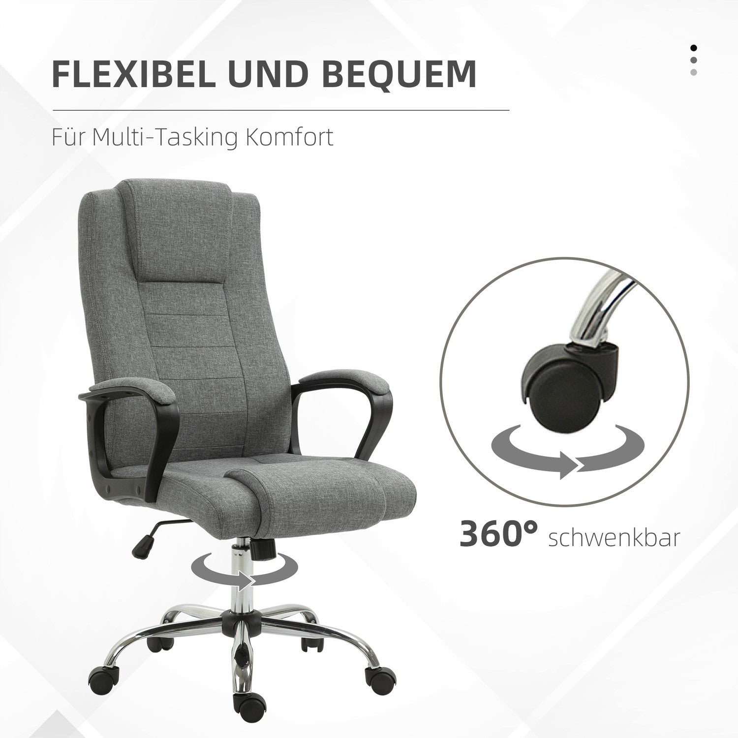 Ergonomisk kontorsstol, vridbar, justerbar höjd, linne Touch