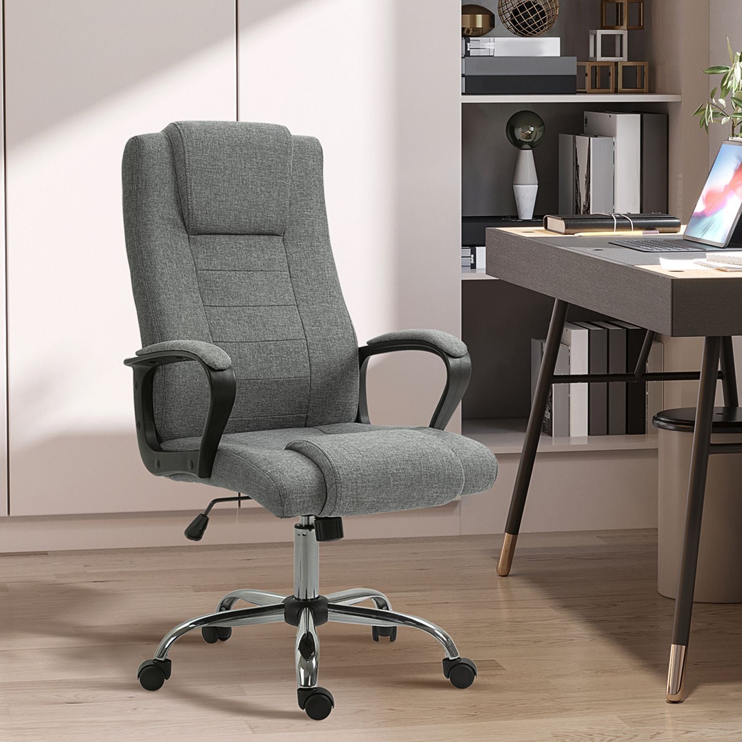 Ergonomisk kontorsstol, vridbar, justerbar höjd, linne Touch