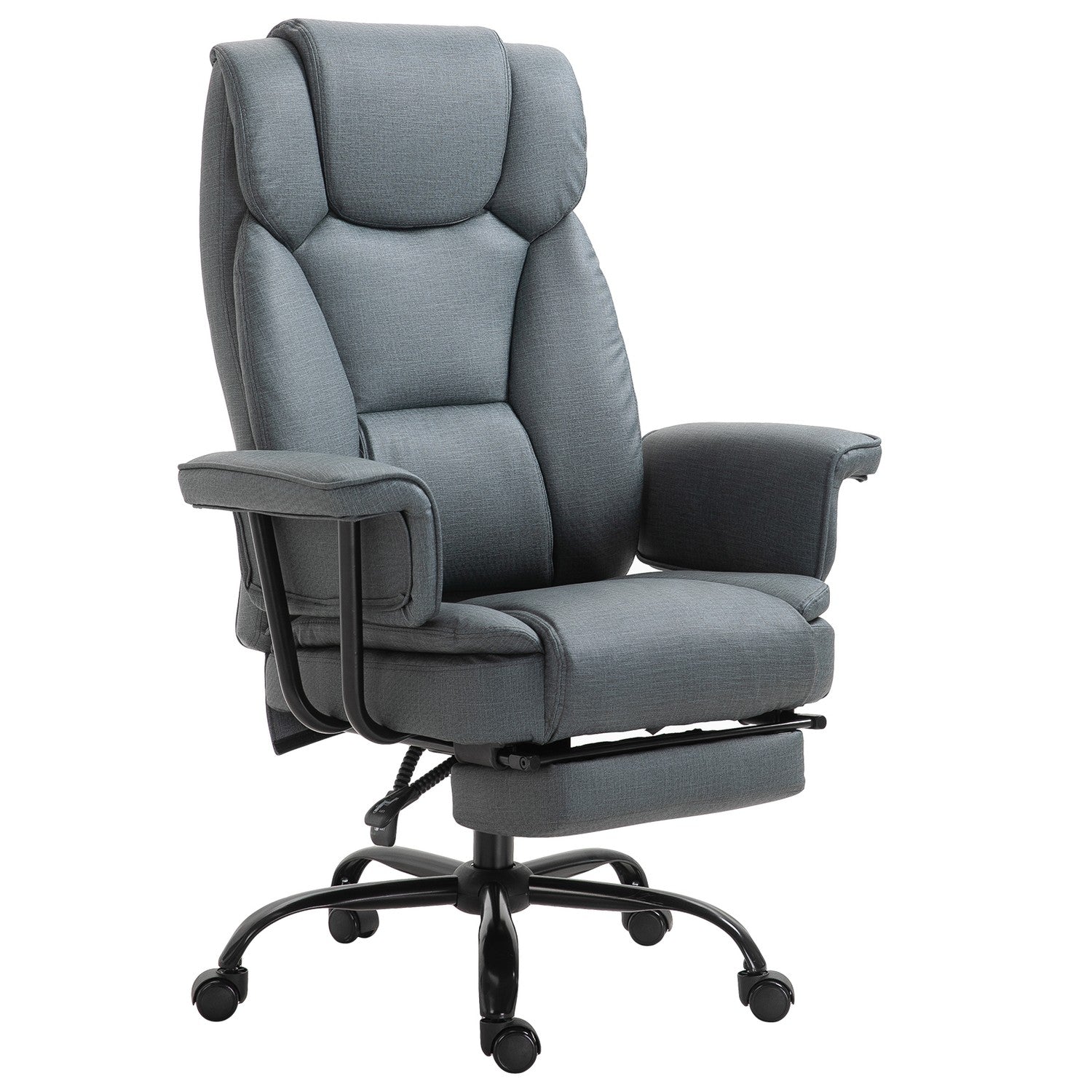 Ergonomisk kontorsstol, justerbar med nackstöd och fotstöd