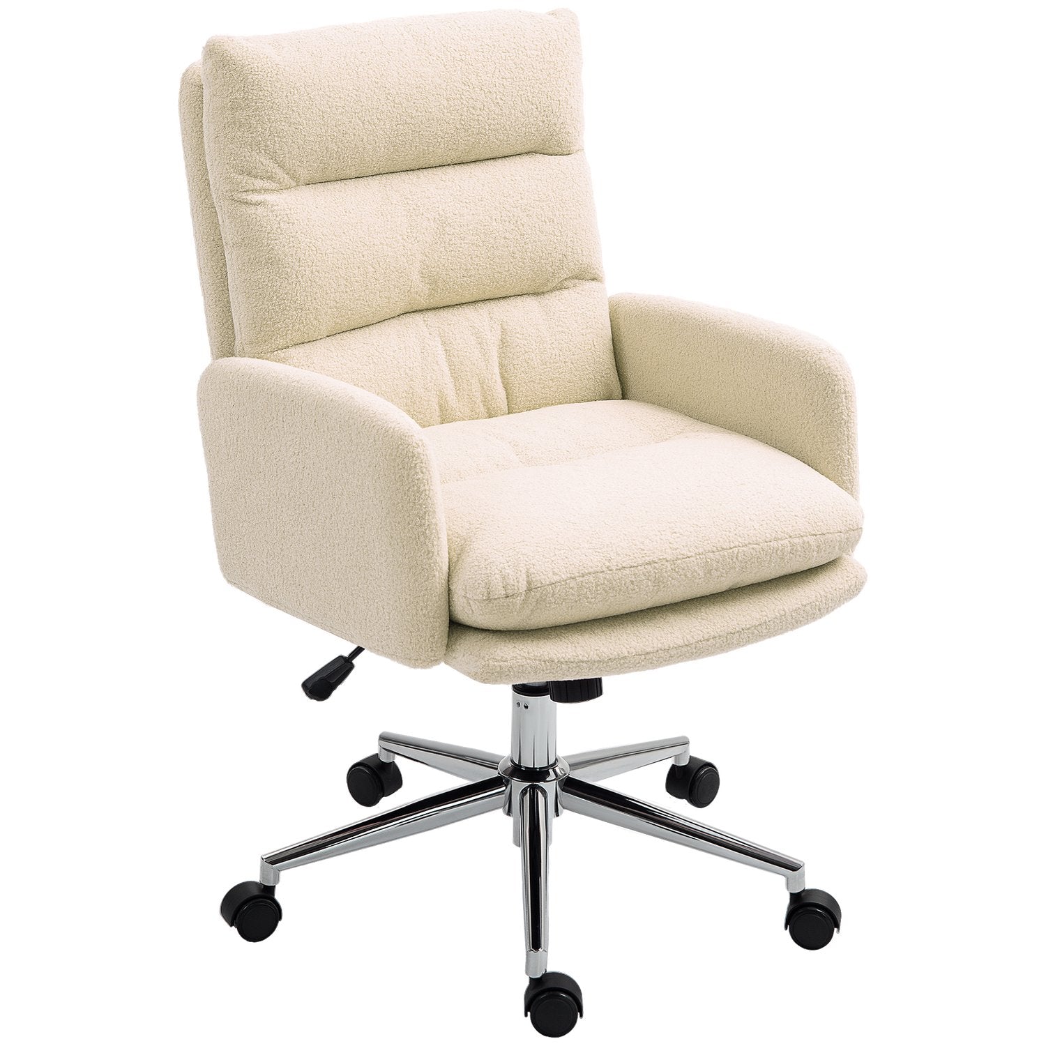 Ergonomisk kontorsstol, lammullslook, höjdjusterbar