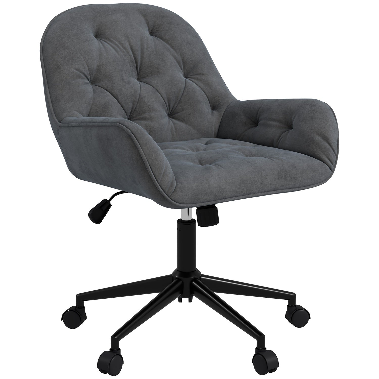 Ergonomisk kontorsstol, höjdjusterbar, sammetslook