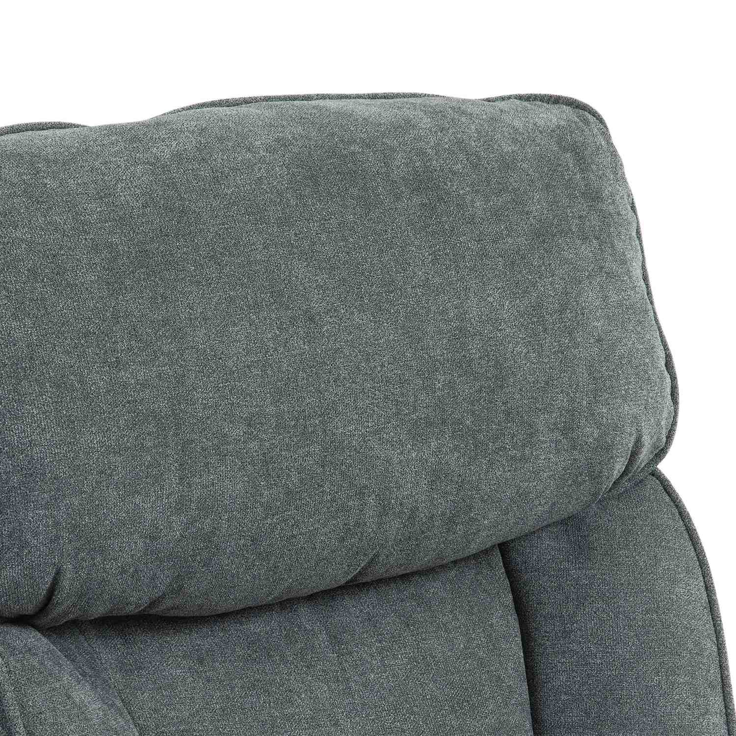 Ergonomisk grå kontorsstol, linnelook, höjdjusterbar