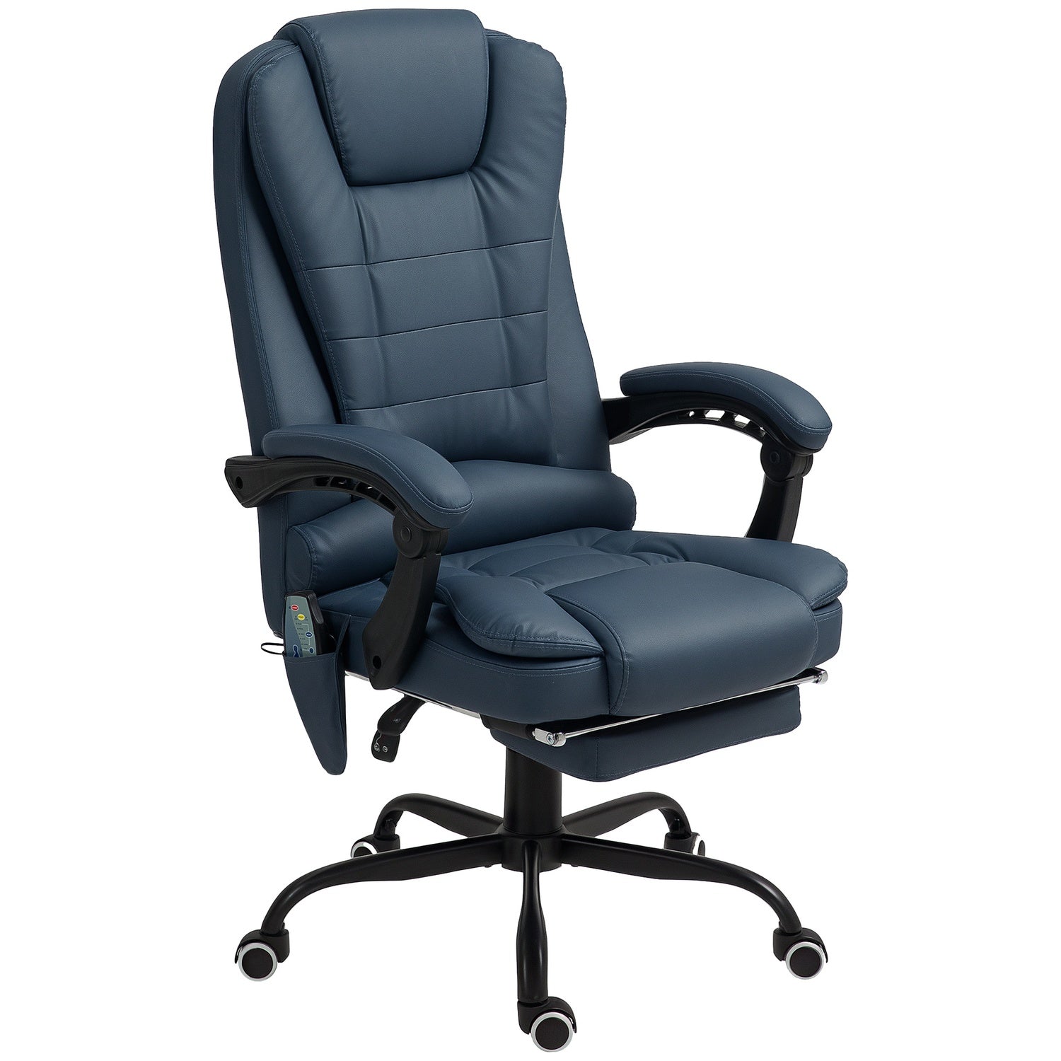 Ergonomisk kontorsstol med massage och lutning, blå
