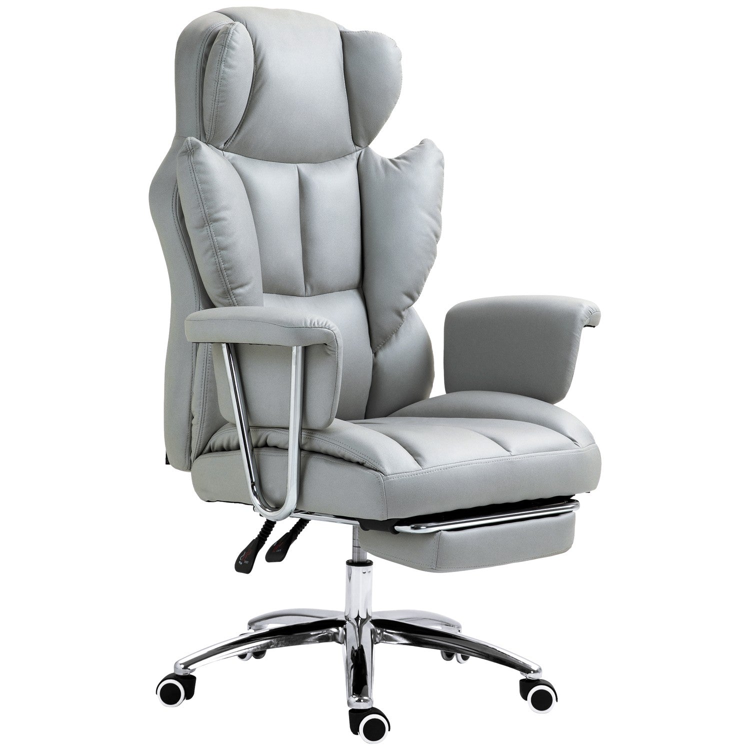Ergonomisk liggande kontorsstol, justerbar med fotstöd
