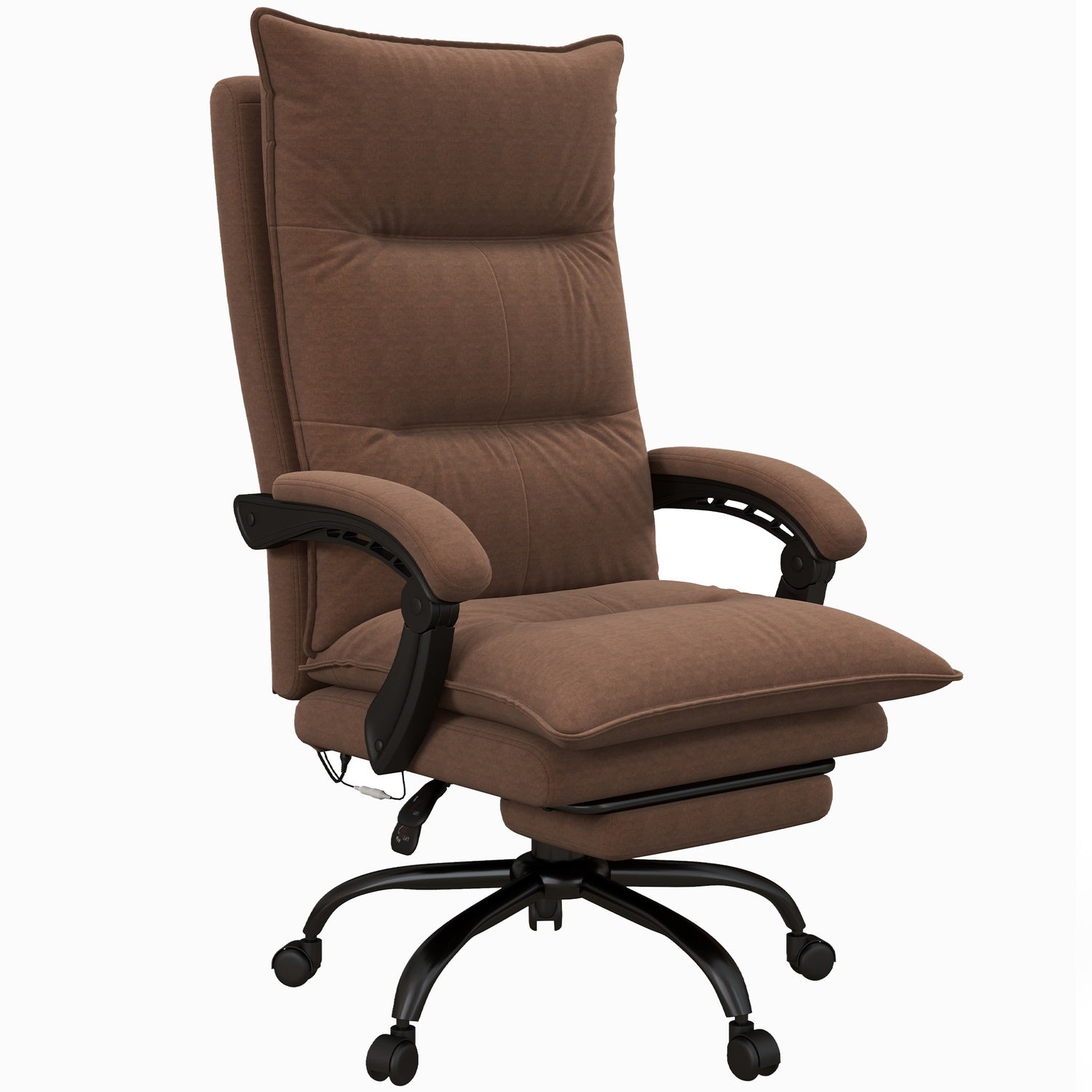Ergonomisk kontorsstol med massage, 155° lutning – brun