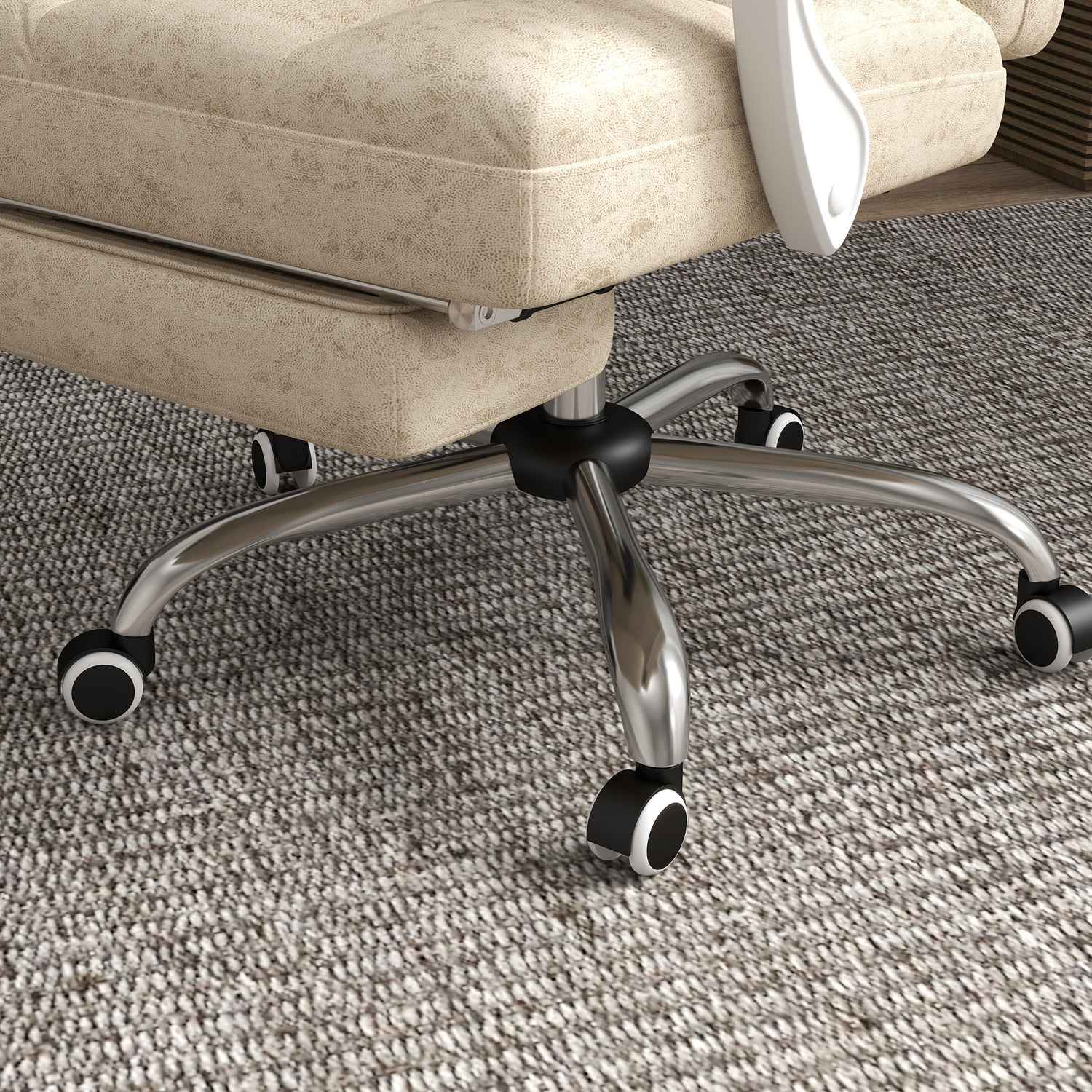 Ergonomisk kontorsstol med massage & värme, justerbar, beige