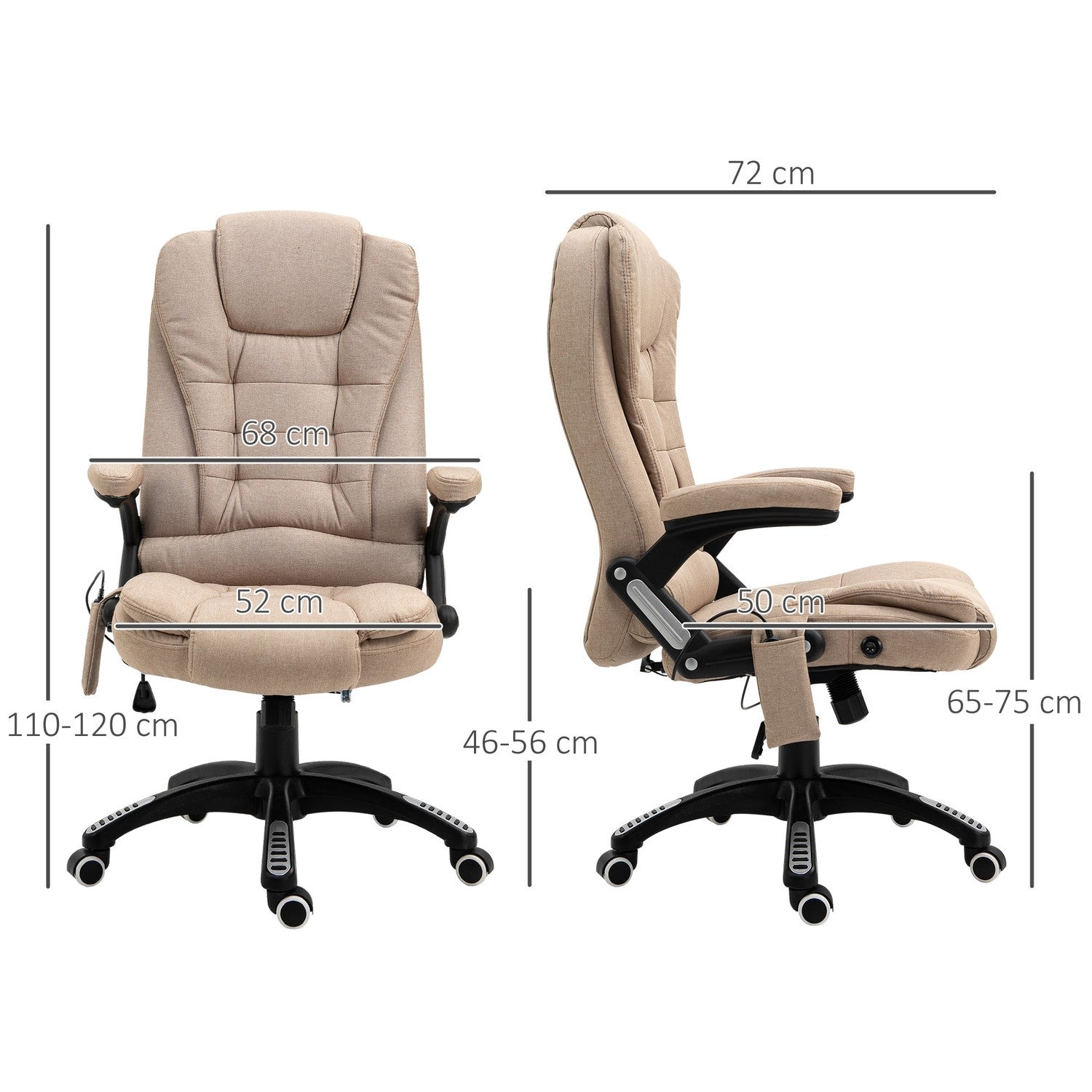 Ergonomisk kontorsstol med massage, värme och vila