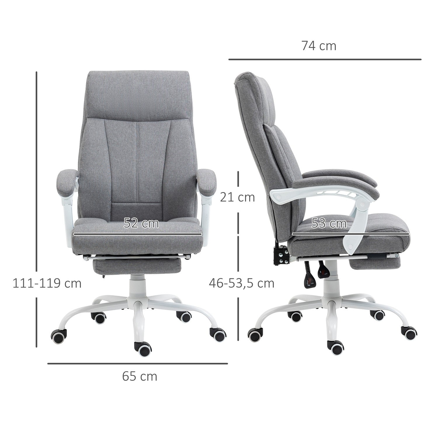 Ergonomisk kontorsstol med justerbar lutning och höjd