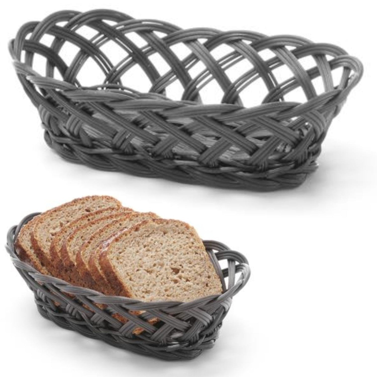 Korgbehållare för frukt och grönsaker, flätad, oval, 225x130x55 mm - Hendi 426234