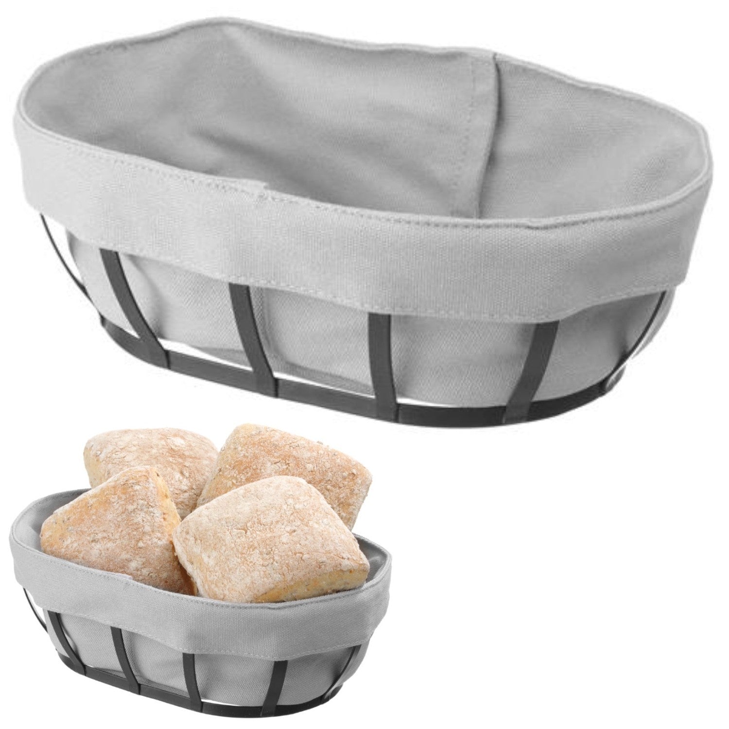 Korg för bröd med en grå oval påse - Hendi 427125
