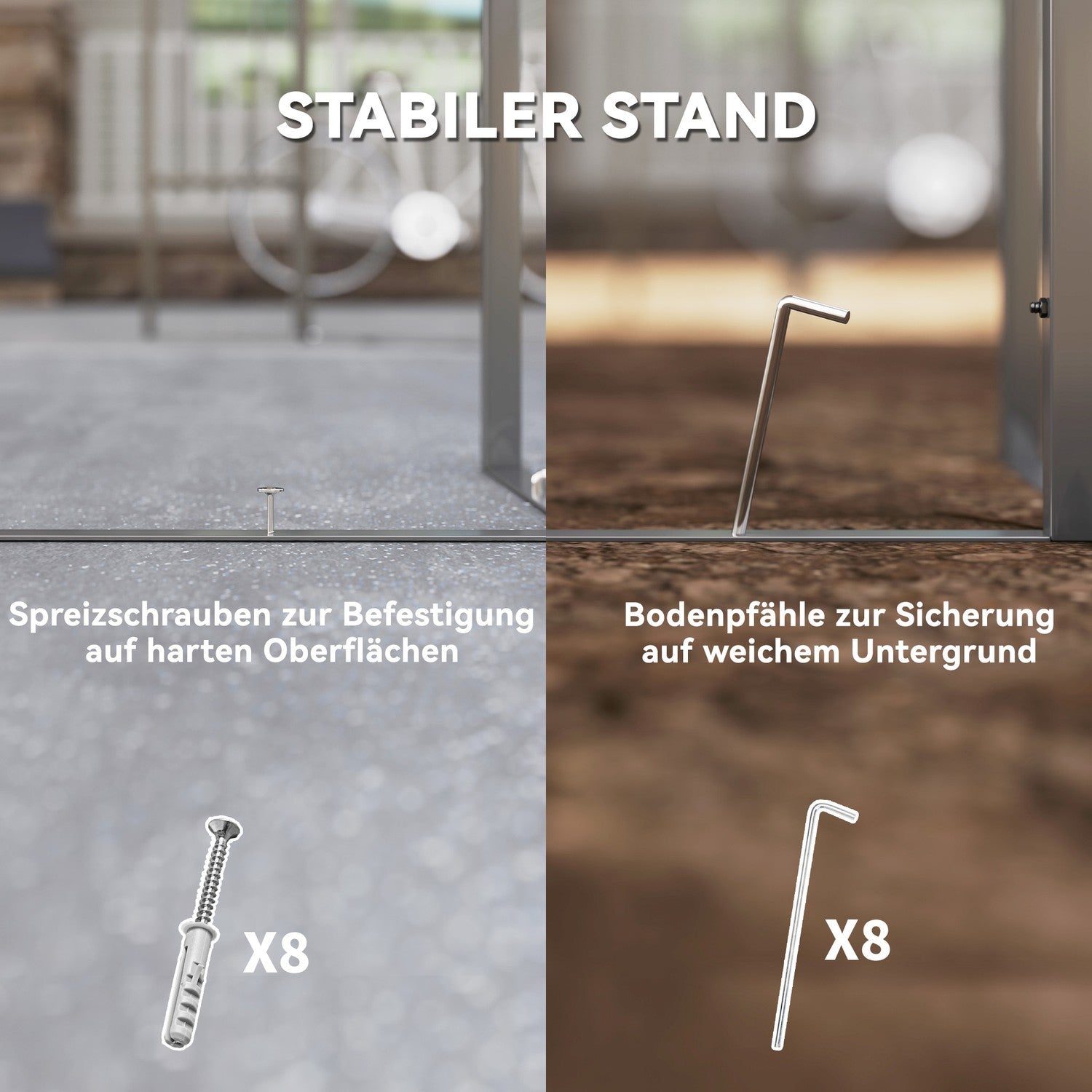 Krämvit 3x3m metalllusthus – UV- och vattenavvisande