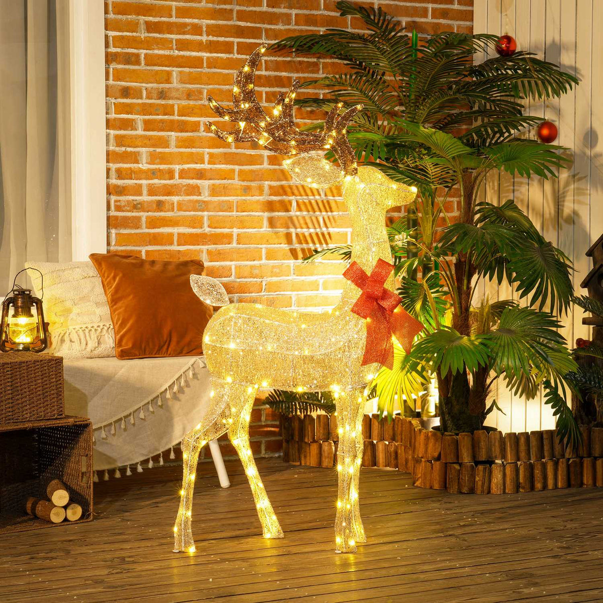 LED Kerstdecoratie met zuignap, Warm Wit, Timer