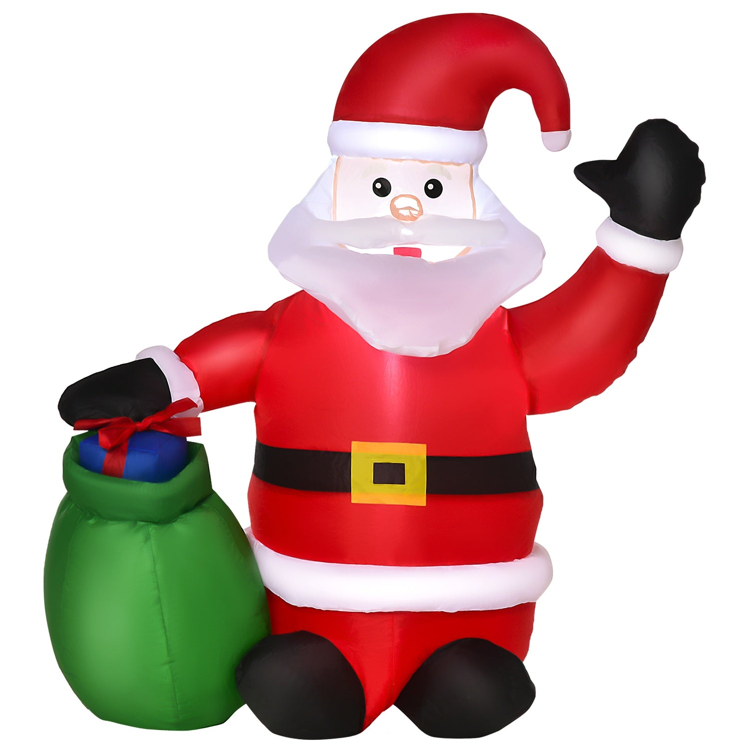 LED uppblåsbar jultomte & snögubbe – 70x45x120 cm, varmvit