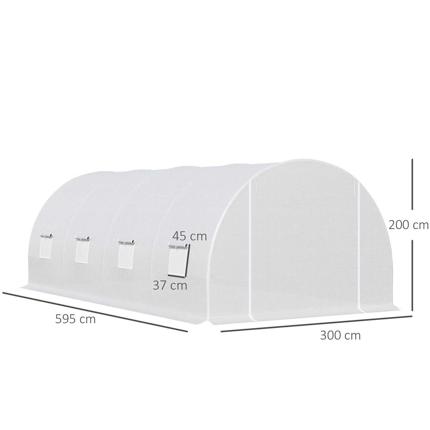 Greenhouse Storfilmsväxthus, 600X300X200Cm, För Växter Och Grönsaker, Väderbeständig