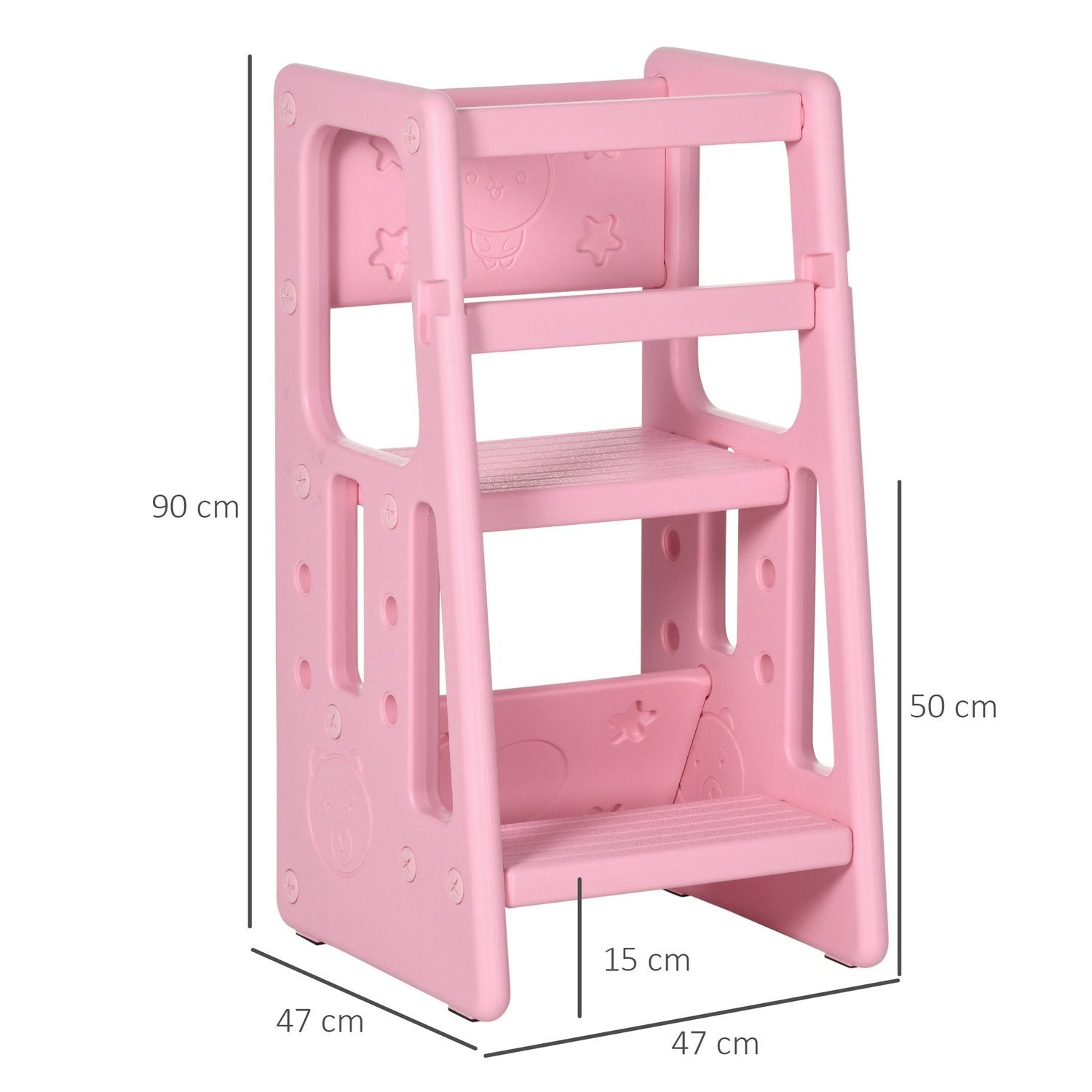 Learning Tower Barnstegspall I Montessoristil, Höjdjusterbar, Kökshjälp, För 1,5-5 År, Hdpe