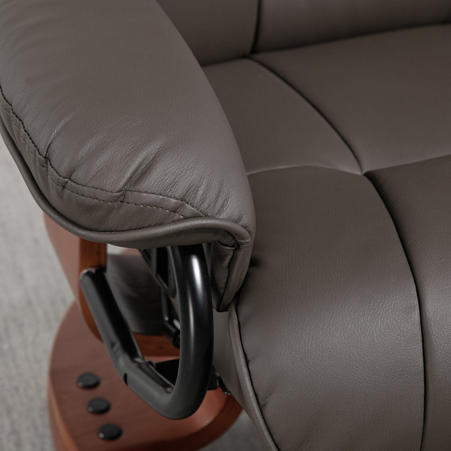 Liggande TV-stol i konstläder, Roterande, Brun, 150 kg Kapacitet