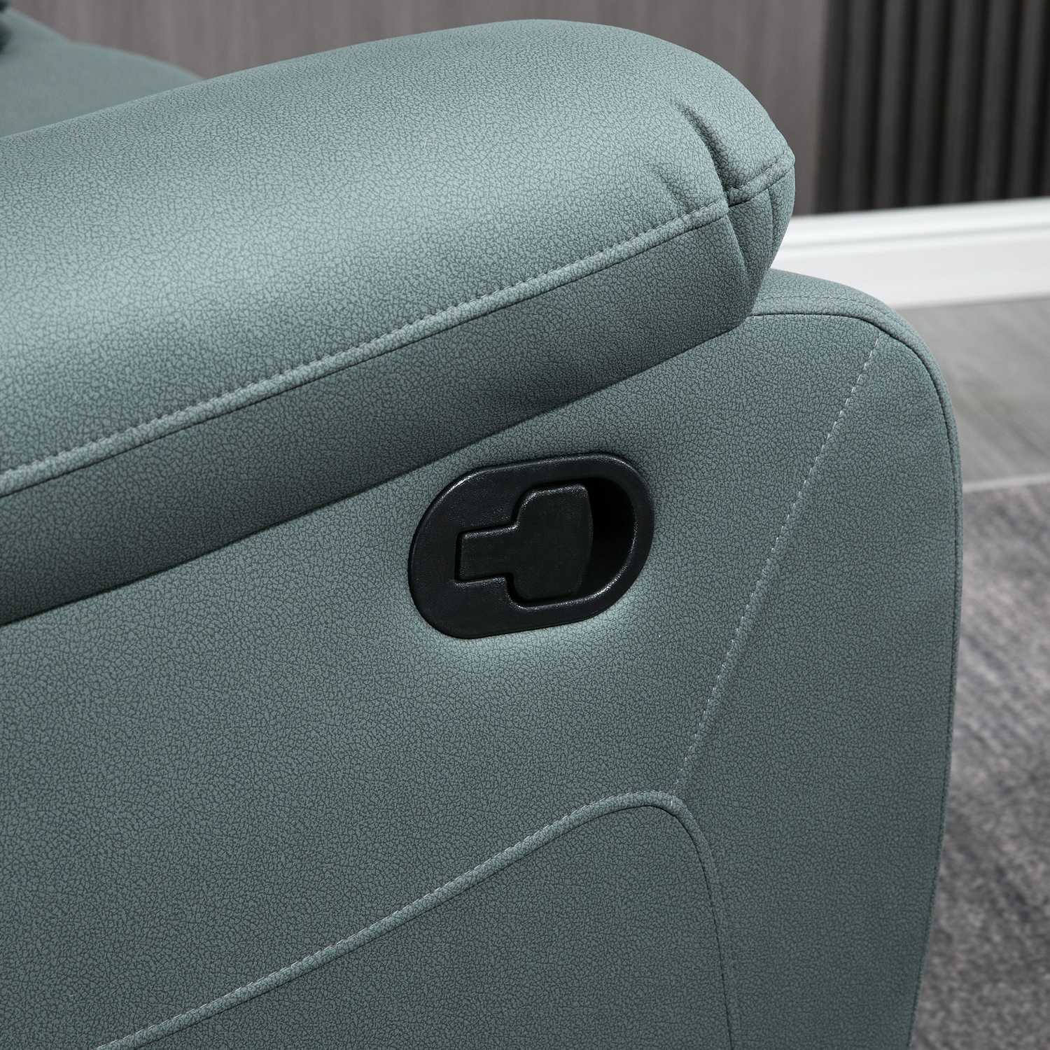 Liggande avkopplingsstol med fotstöd, grön polyester