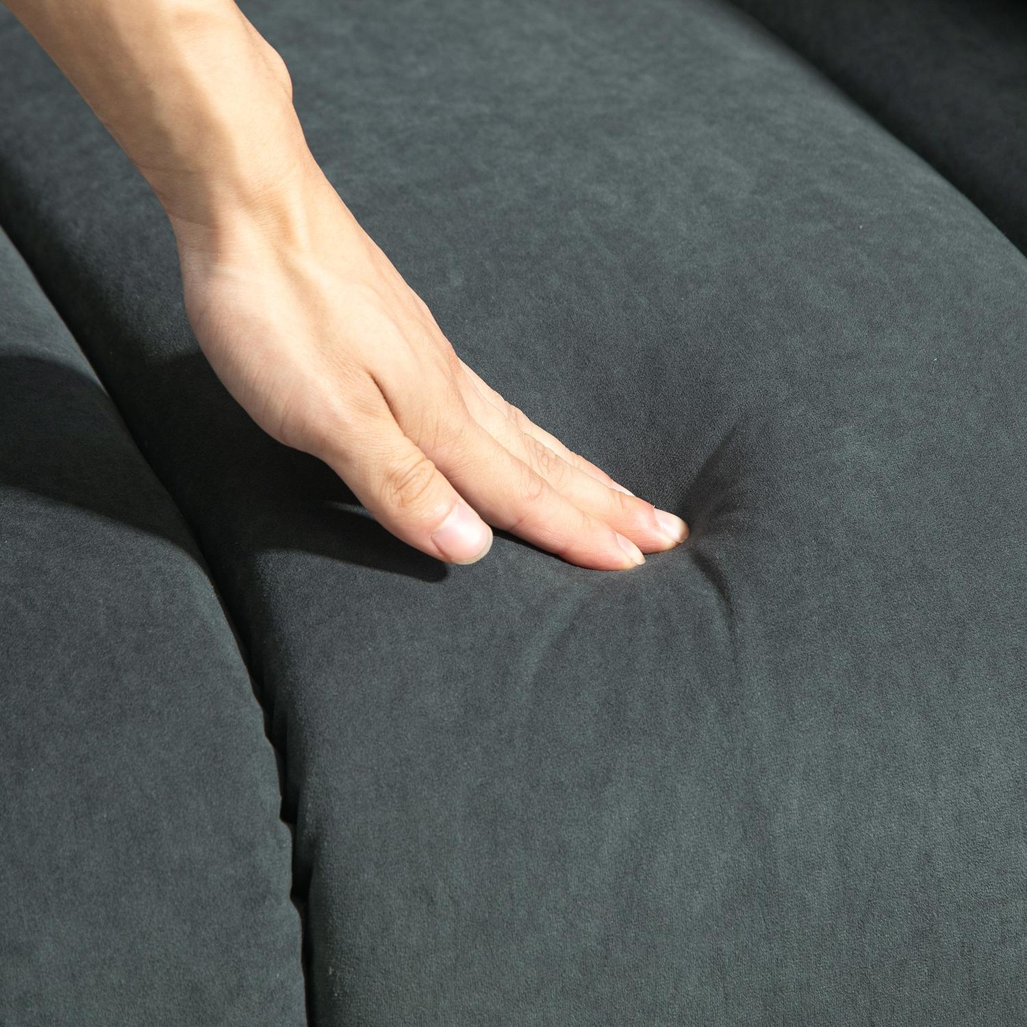 Liggande massagestol m/ värme & USB, mörkgrå