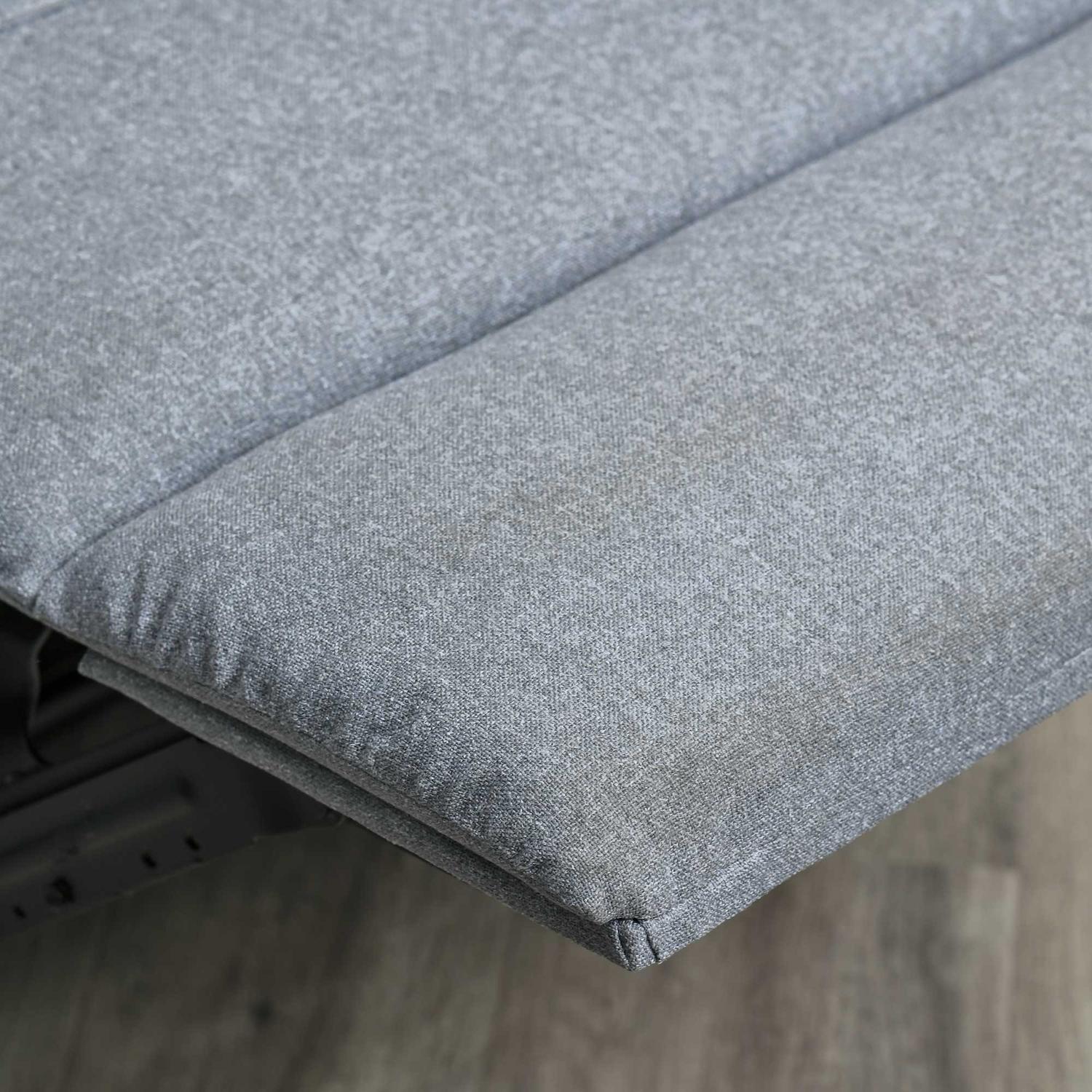 Liggfåtölj med sidoficka, grå linne-polyester