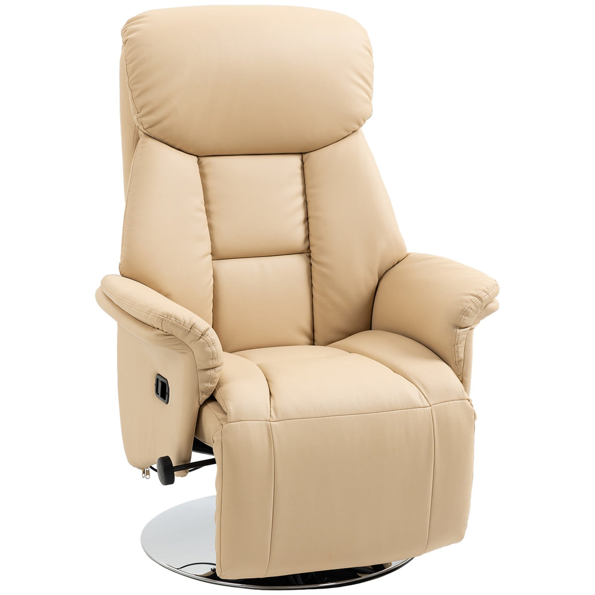 Ligstoel, kunstleer, 360° draaibaar, beige