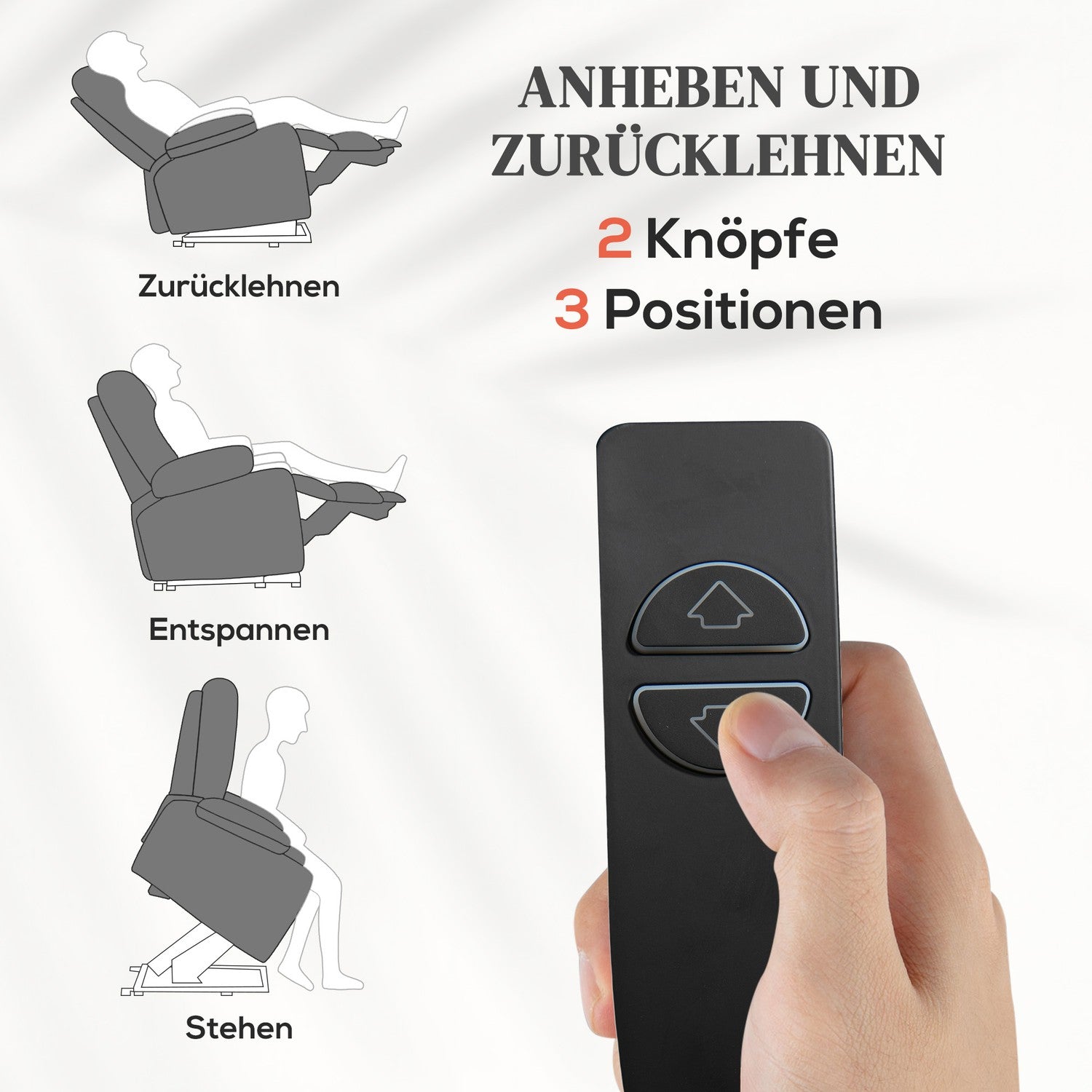 Liggstol med ståhjälp, massage och höjdjustering