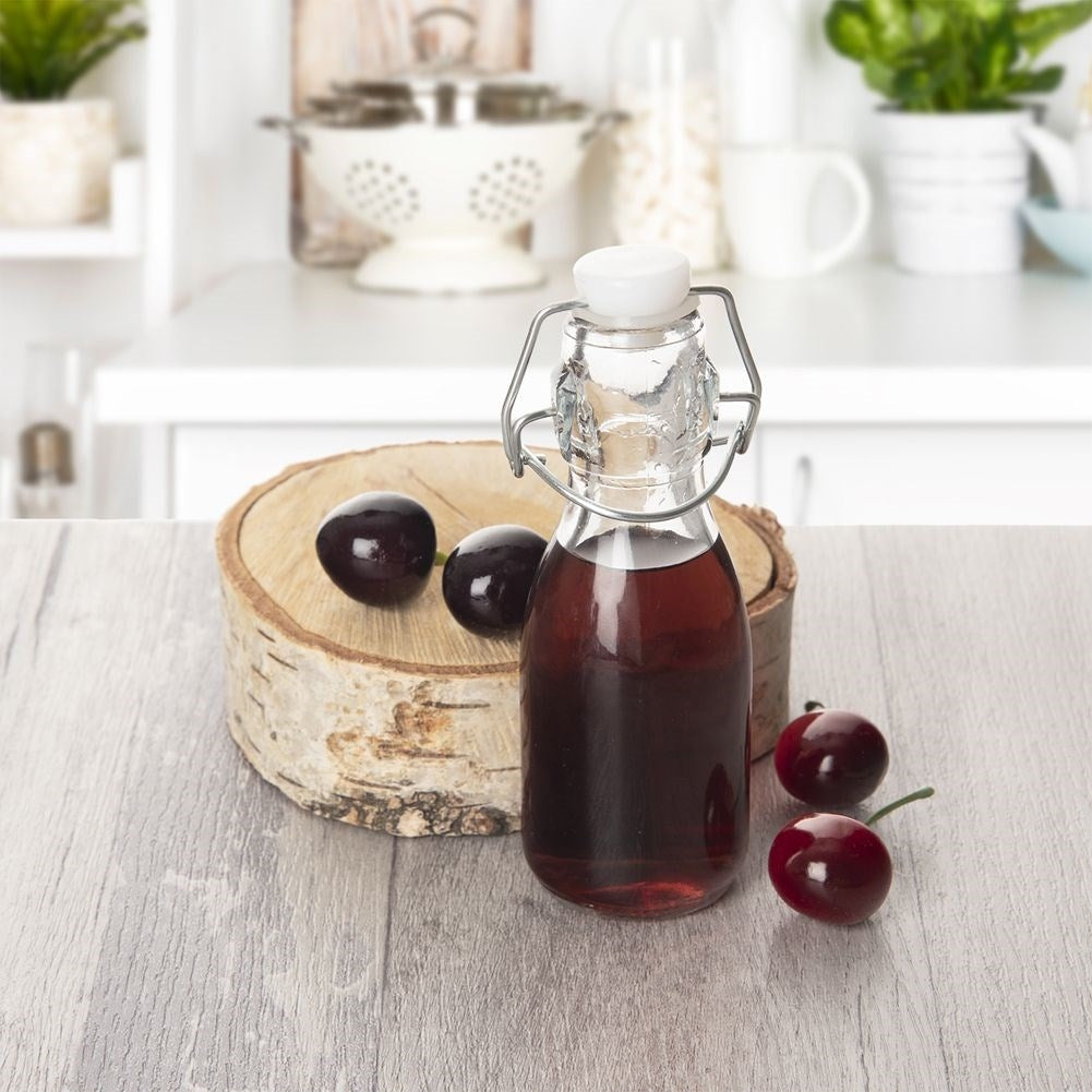 Liten Glasflaska 160 ml med Tätslutande Klämstängning