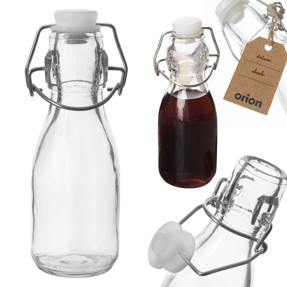 Liten Glasflaska 160 ml med Tätslutande Klämstängning