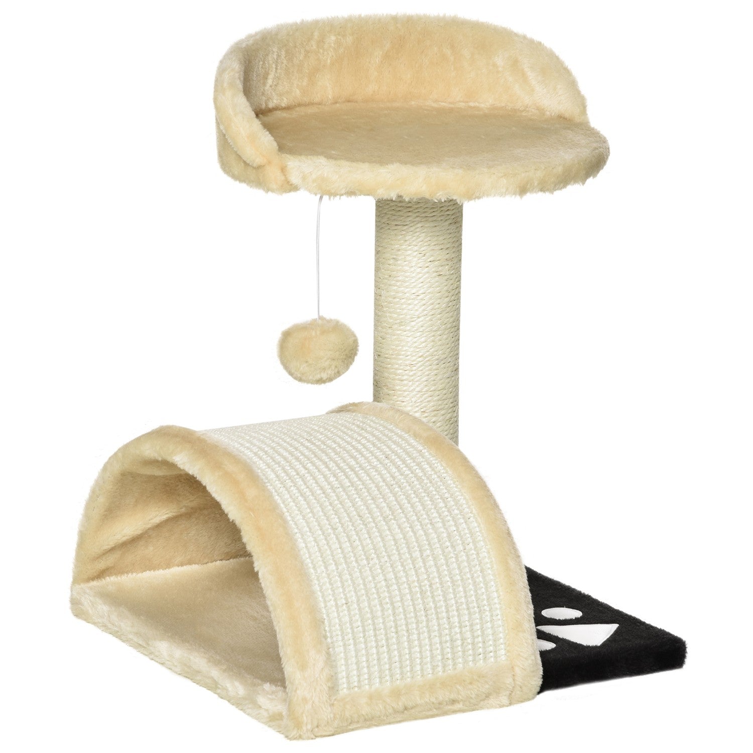 Kattskrapstolpe med sisalrep, Beige, 35,5x37x46cm