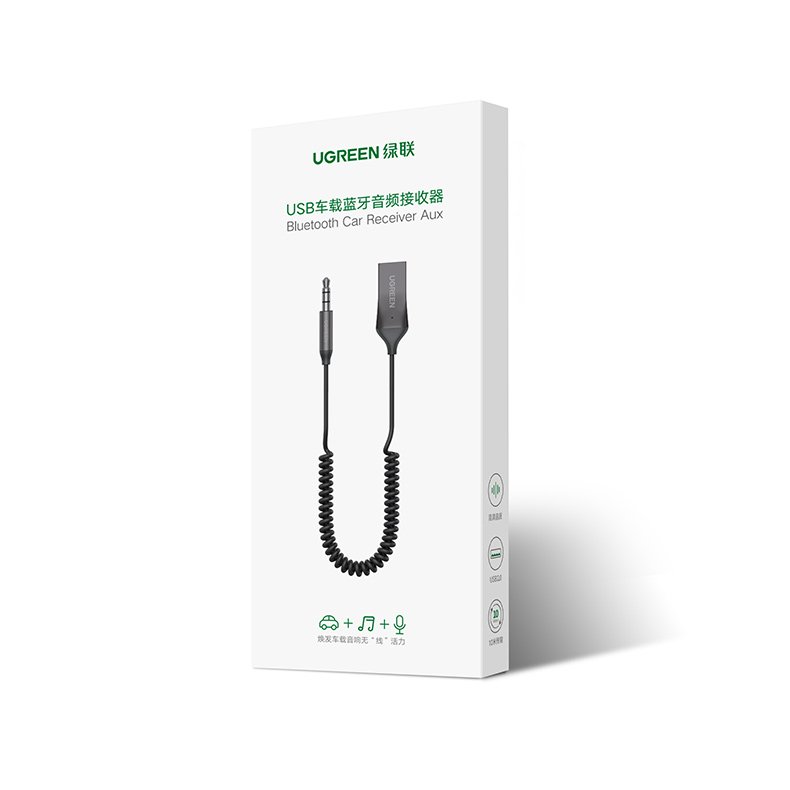 Ljudmottagare Bluetooth 5.3 ljudadapter USB AUX jack kabel svart