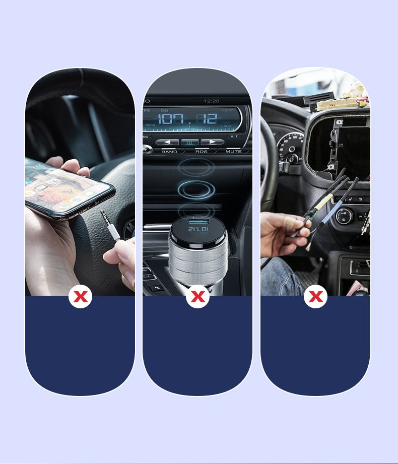 Ljudmottagare Bluetooth 5.3 ljudadapter USB AUX jack kabel svart