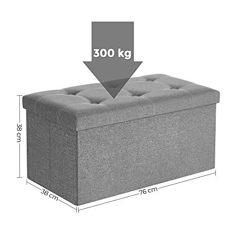 Ljusgrå Förvaringsbänk, 76x38x38 cm, 300kg Kapacitet