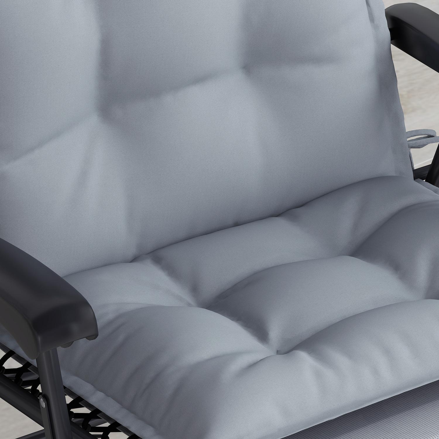 Ljusgrå vattenavvisande trädgårdssängkuddar, 50x116 cm