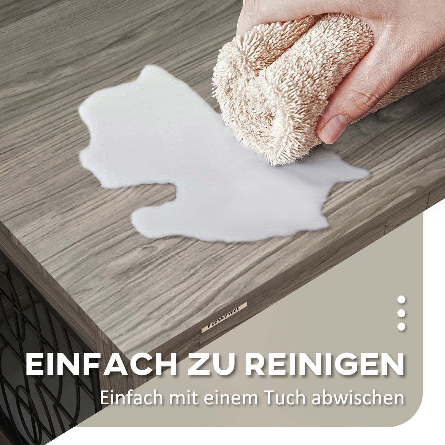 Låsbar Grå Hundkennel med Dyna, 80x56x63cm