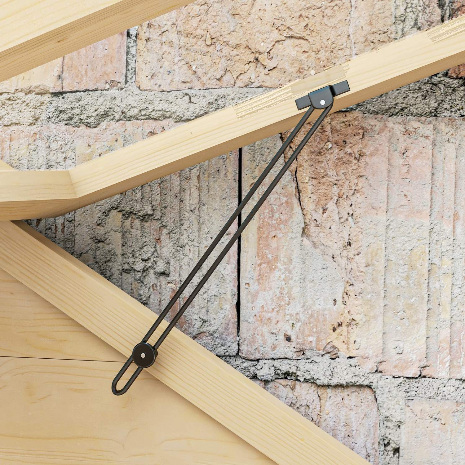 Låsbart växthus med kall ram i trä med takfönster