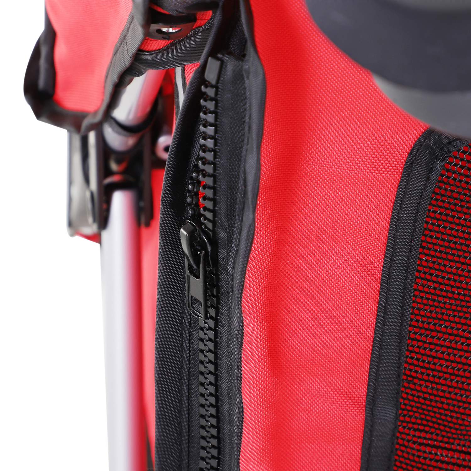 Lätt hopfällbar hund- och kattvagn – Röd