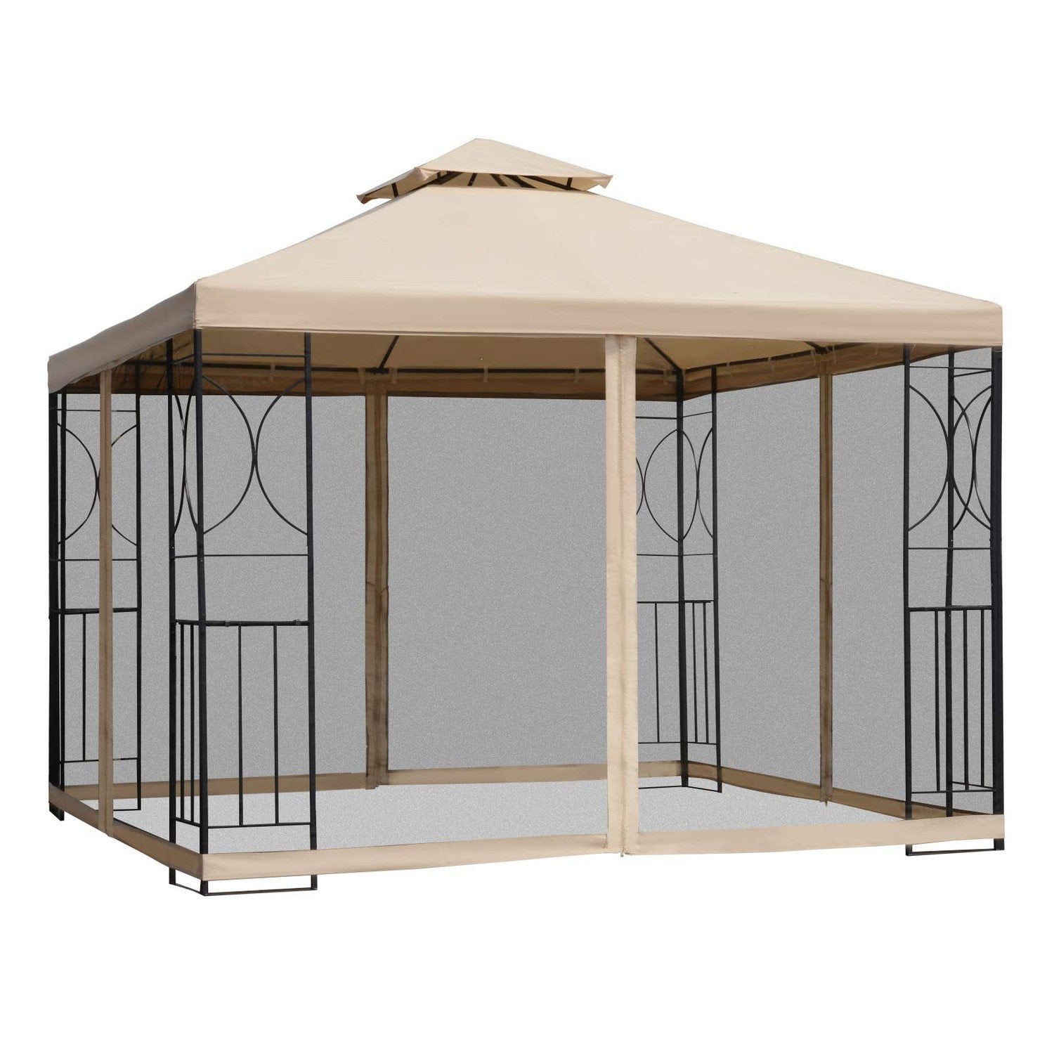 Marquee 3X3M Partytält Väderbeständigt 4 Hyllor Metall Polyester Beige