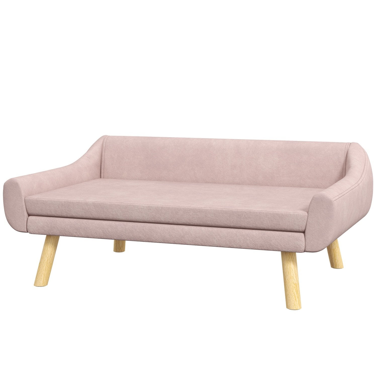 Hundsoffa Elegant Kattsoffa Med Ryggstöd, Idealisk För Medelstora/Stora Hundar, Sammet, Rosa, 102X58,5X42,5 Cm