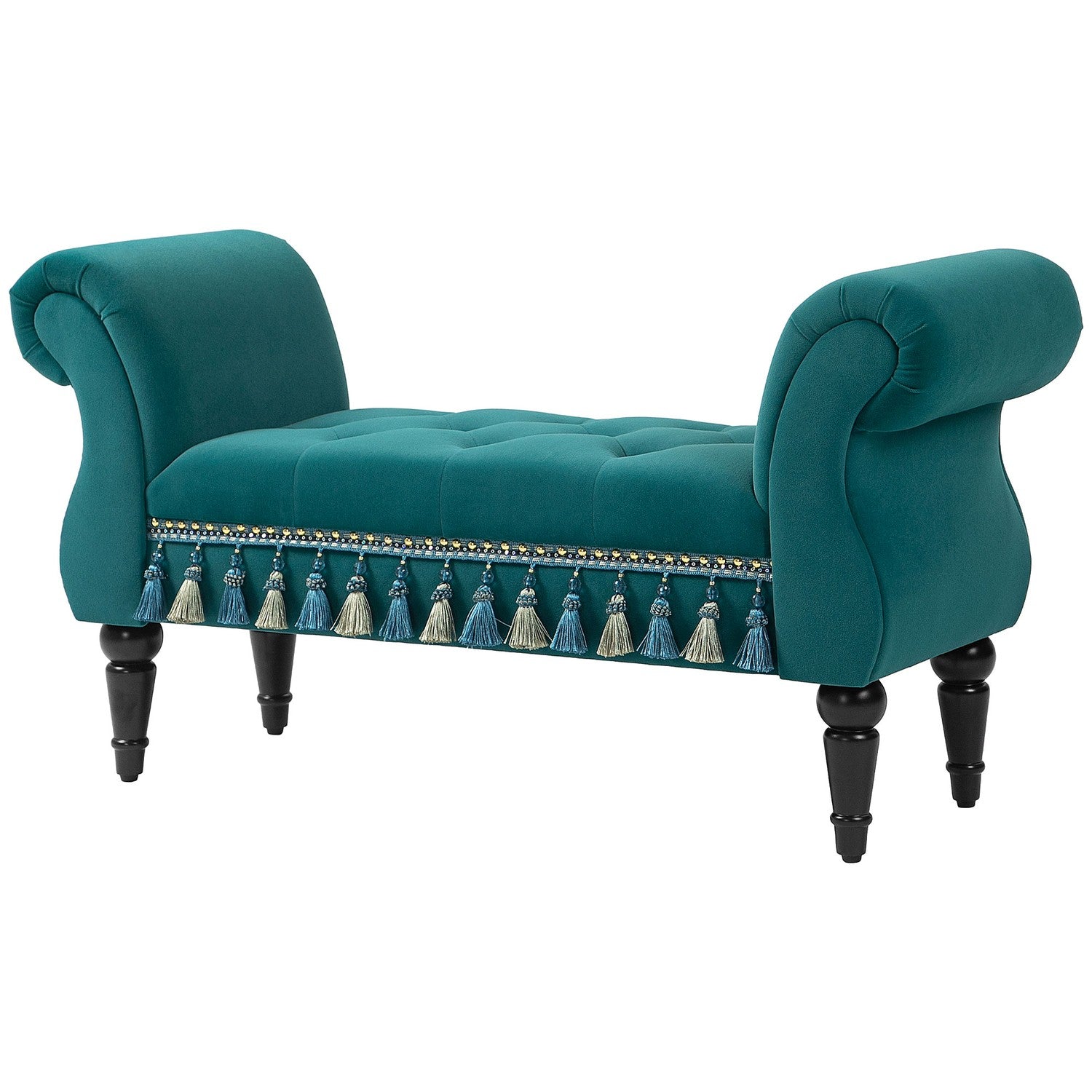 Lyxig sammetsbänk, Grå klädsel – Vardagsrum/sovrum