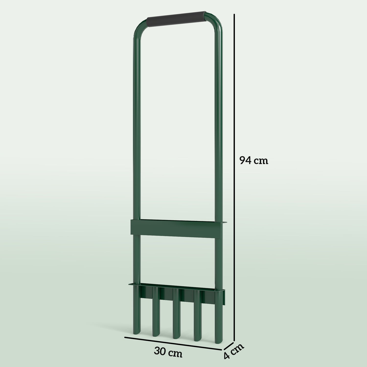 Manuell gräsmatta luftare, 30 cm bred, halkfritt handtag