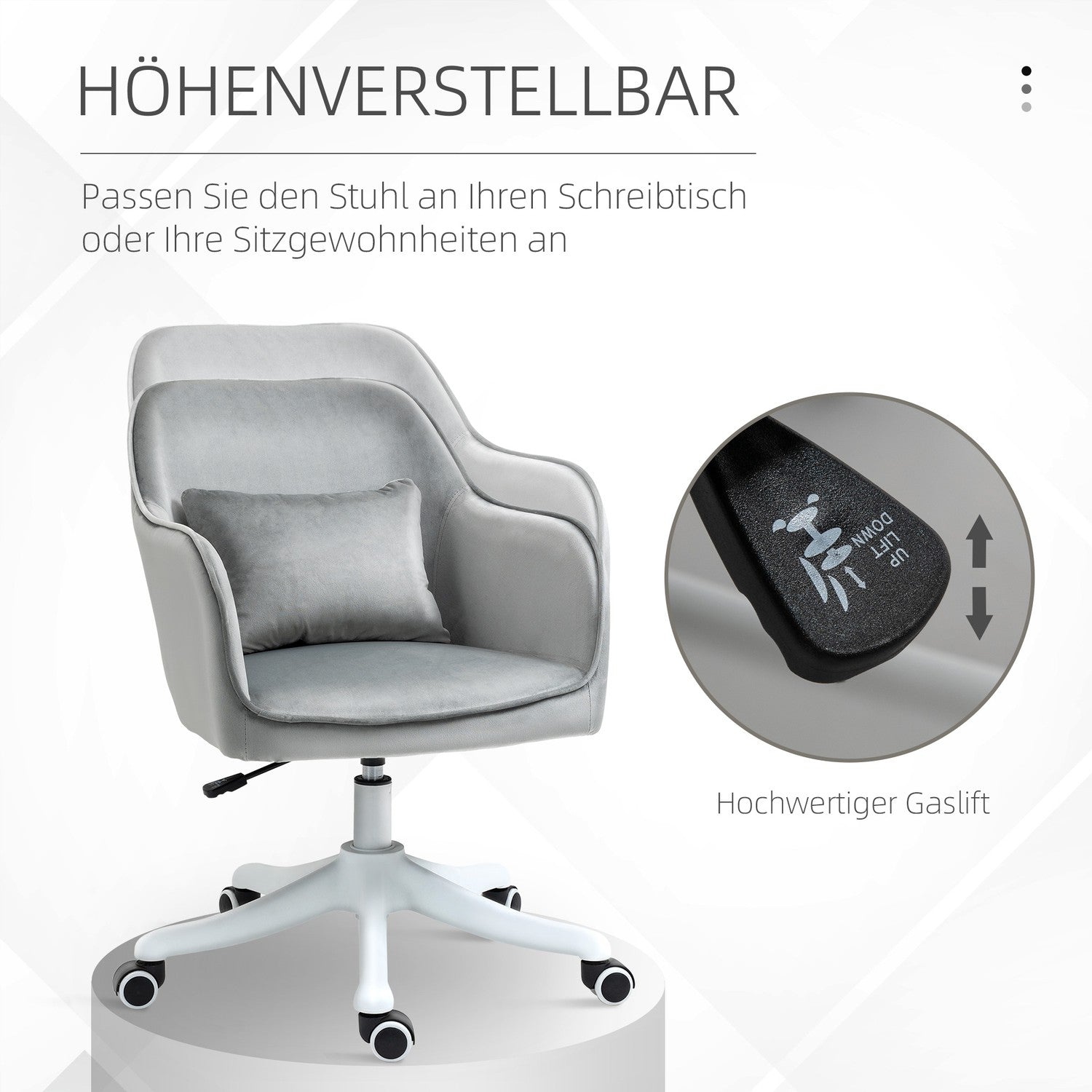 Kontorsmassagestol – sammet, vibration, svankstöd