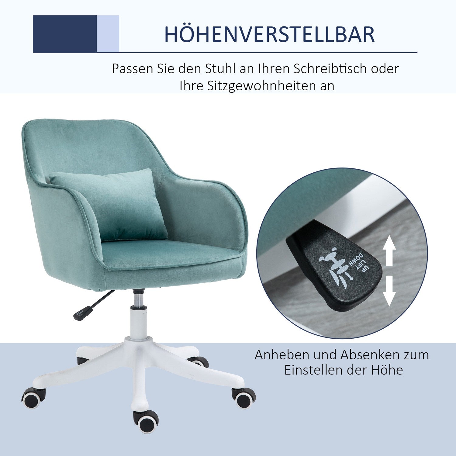 Kontorsmassagestol – USB-vibration, svankstöd, 78-86 cm