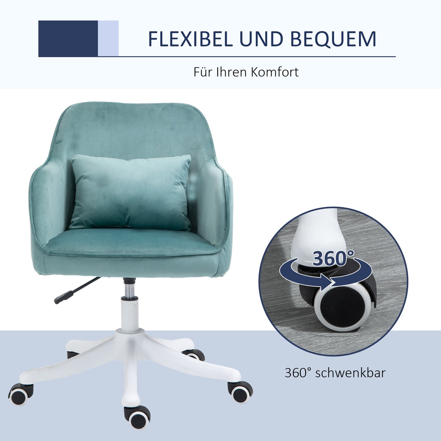 Kontorsmassagestol – USB-vibration, svankstöd, 78-86 cm